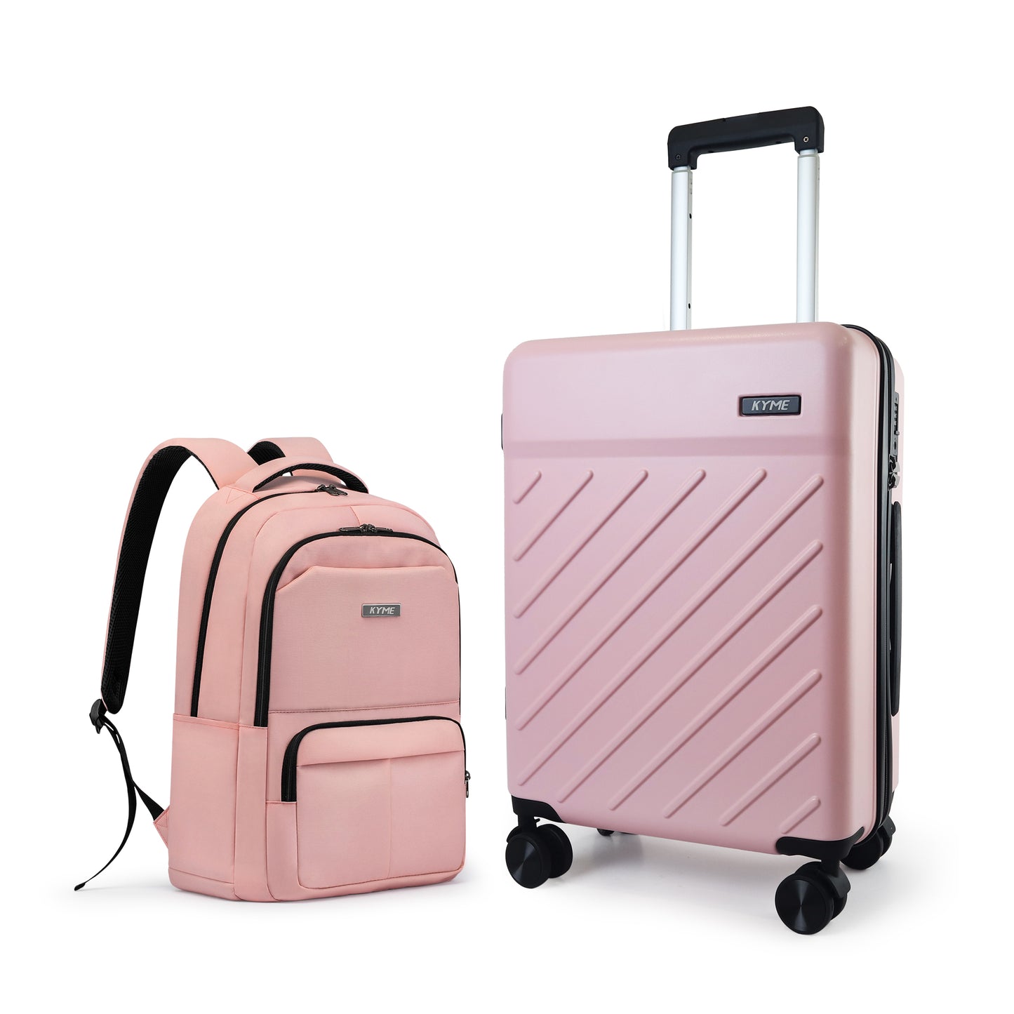 20" Hardside Carry-on Luggage, 2-Piece Set (Luggage and Backpack), Hardshell Suitcase with Divider Pockets, Four Multi-Directional Spinner Wheels, Scratch-Resistant Surface