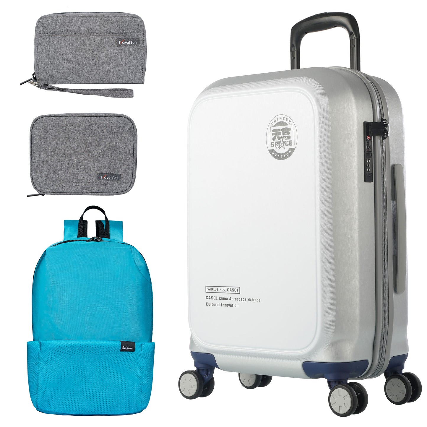 WEPLUS Luggage Sets 4 Piece,20" Hardside Carry-On Luggage, Hardshell Suitcase With Wheels, With Scratch-Resistant Surface, Four Multi-directional Wheels