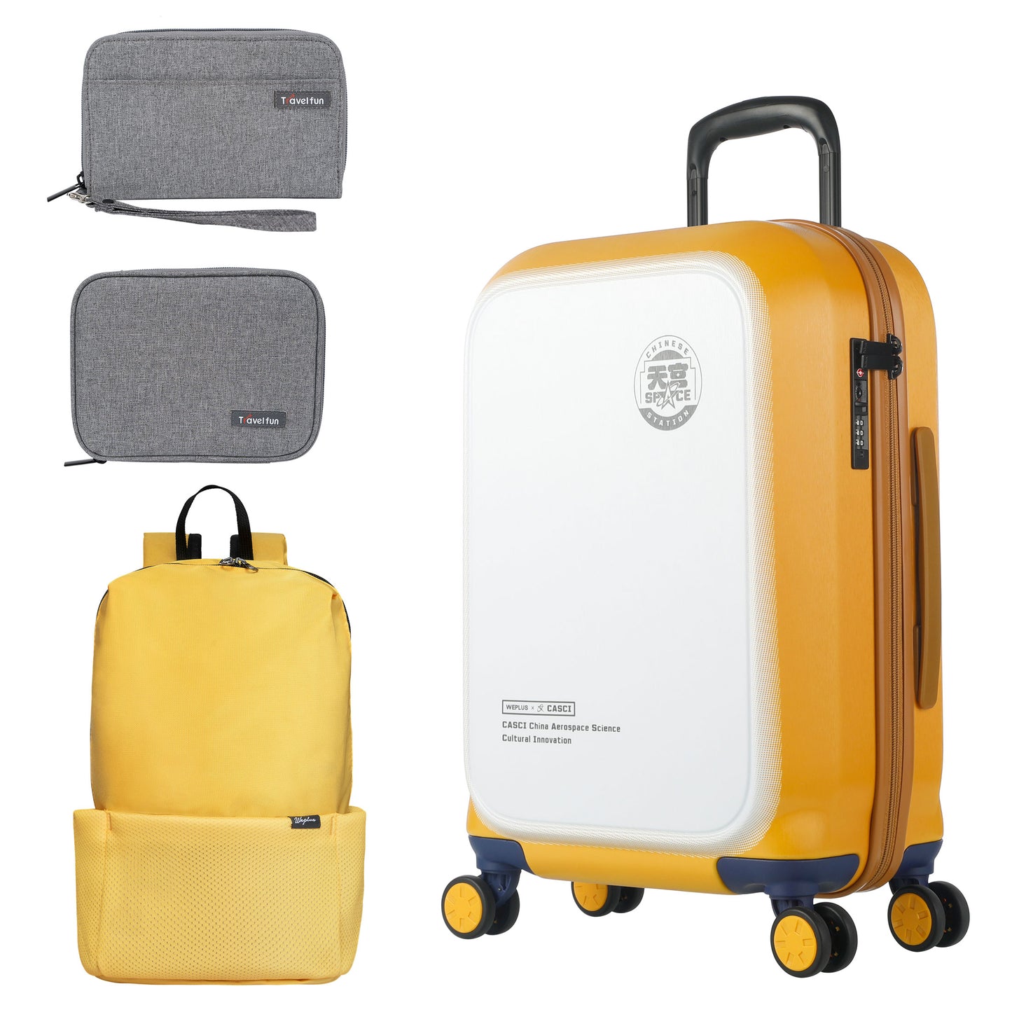 WEPLUS Luggage Sets 4 Piece,20" Hardside Carry-On Luggage, Hardshell Suitcase With Wheels, With Scratch-Resistant Surface, Four Multi-directional Wheels