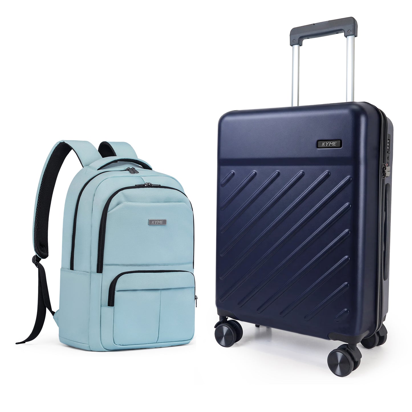 20" Hardside Carry-on Luggage, 2-Piece Set (Luggage and Backpack), Hardshell Suitcase with Divider Pockets, Four Multi-Directional Spinner Wheels, Scratch-Resistant Surface