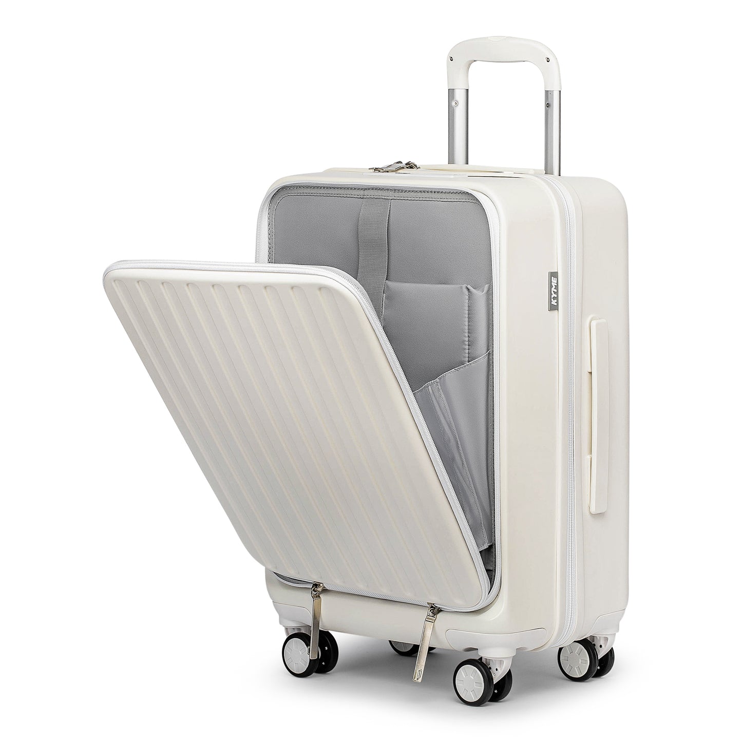 WEPLUS Front Open Carry On Luggage Laptop Compartment Hardside TSA Lock Spinner Wheels 20" Lightweight Hardside Suitcase