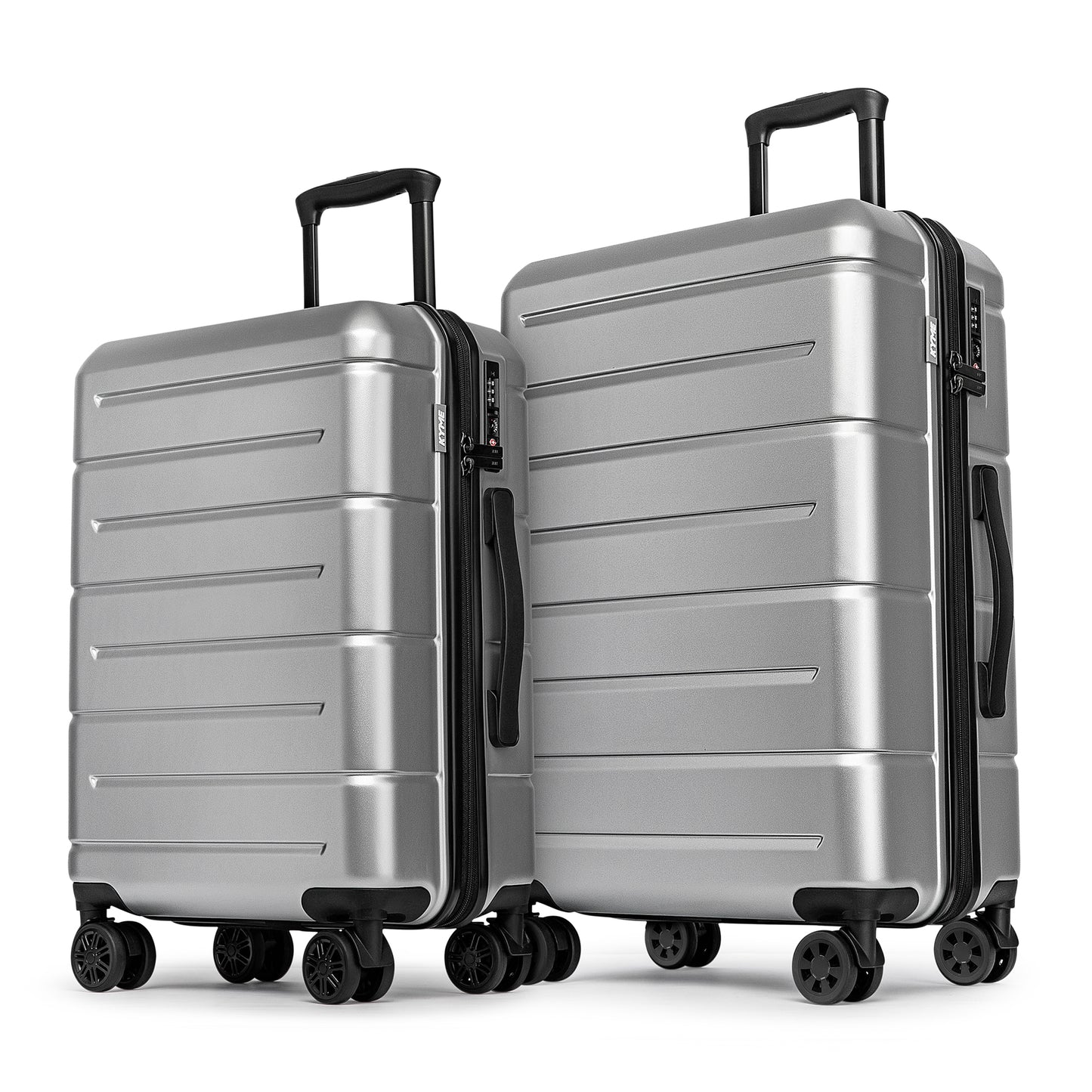 WEPLUS 2-Piece 20" Expandable Spinner Carry-on 24" Hardside Luggage Set TSA Lock Suitcase