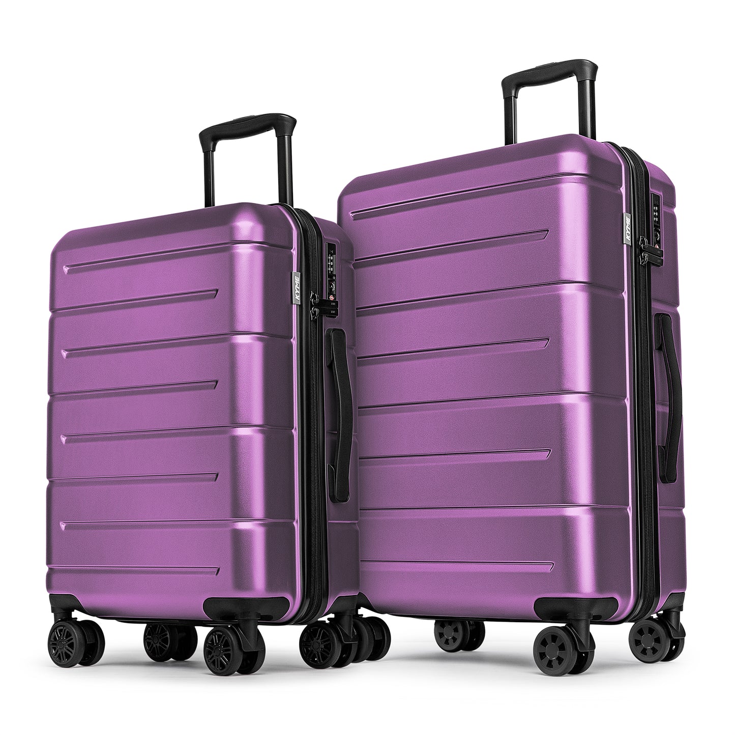 WEPLUS 2-Piece 20" Expandable Spinner Carry-on 24" Hardside Luggage Set TSA Lock Suitcase