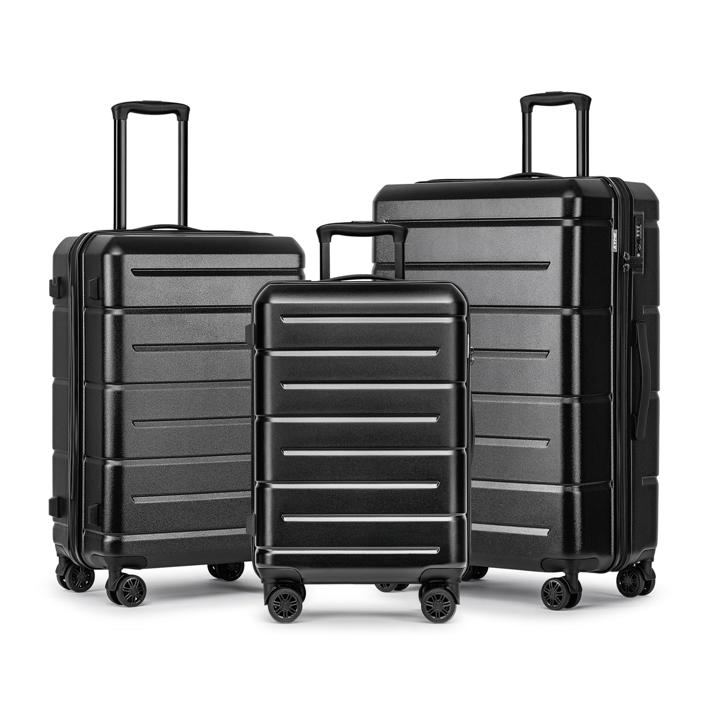 WEPLUS 3 Piece Hardside Carry On Luggage Sets TSA Lock Spinner Wheels 22"26"30" Suitcase with Cup Holder
