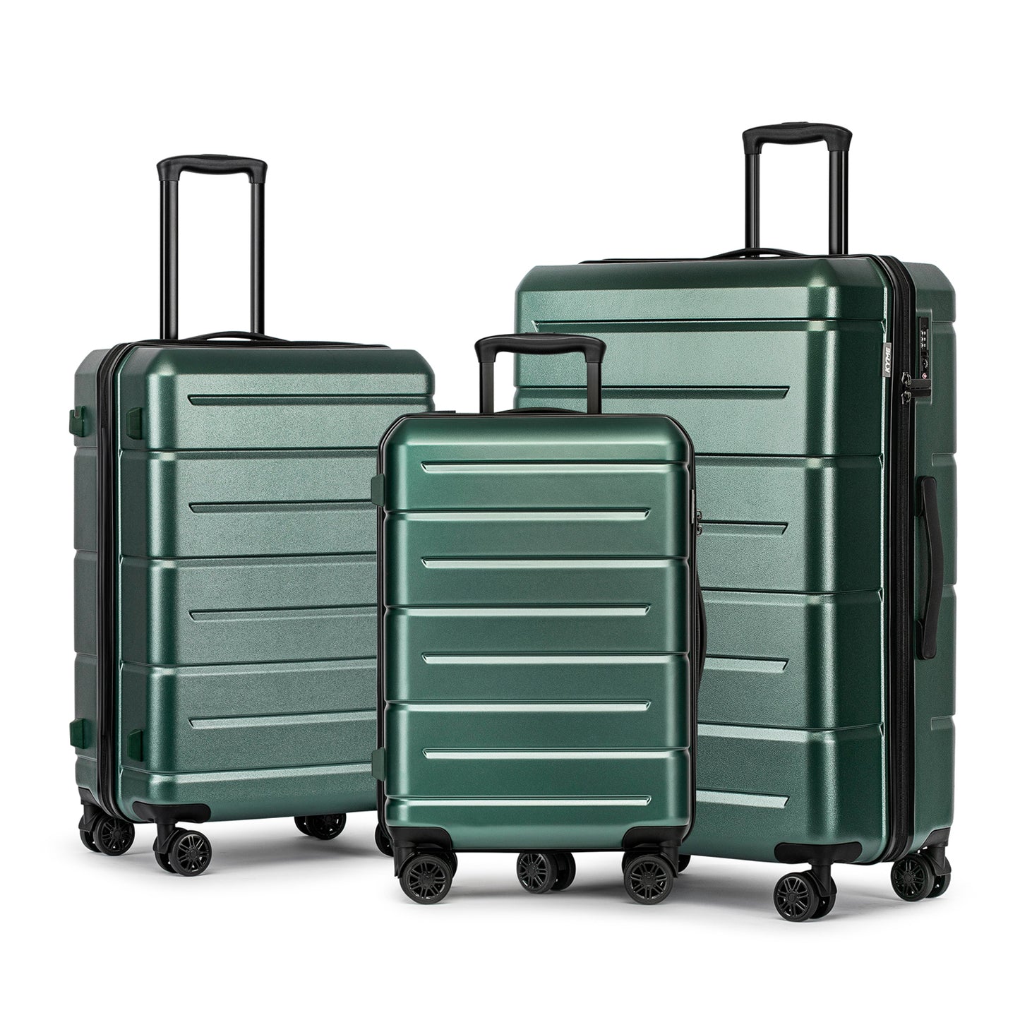 WEPLUS 3 Piece Hardside Carry On Luggage Sets TSA Lock Spinner Wheels 22"26"30" Suitcase with Cup Holder