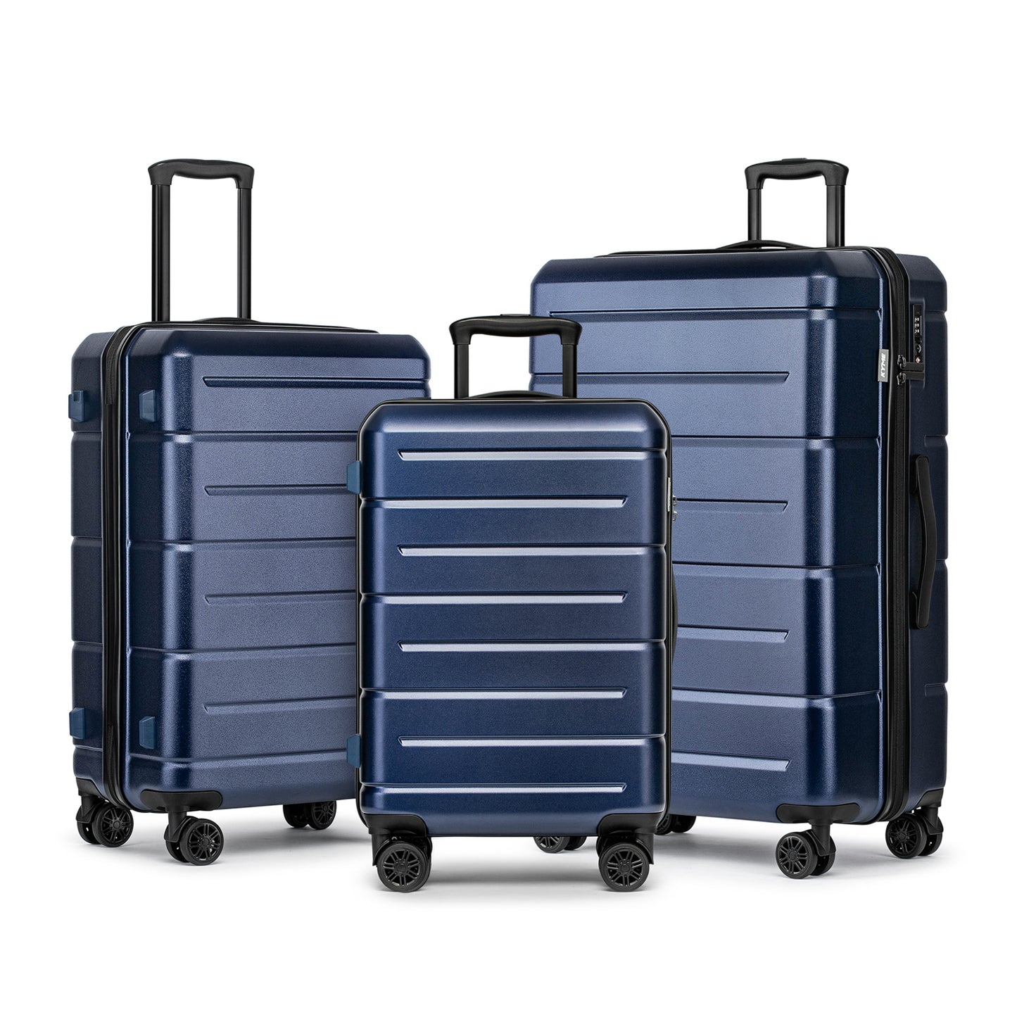 WEPLUS 3 Piece Hardside Carry On Luggage Sets TSA Lock Spinner Wheels 22"26"30" Suitcase with Cup Holder