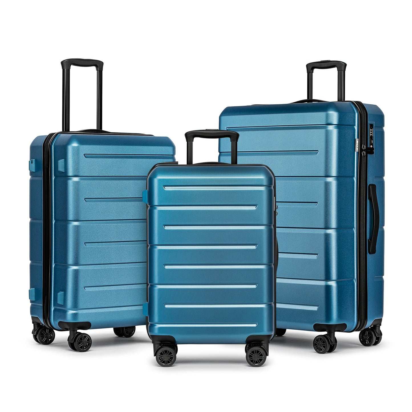 WEPLUS 3 Piece Hardside Carry On Luggage Sets TSA Lock Spinner Wheels 22"26"30" Suitcase with Cup Holder
