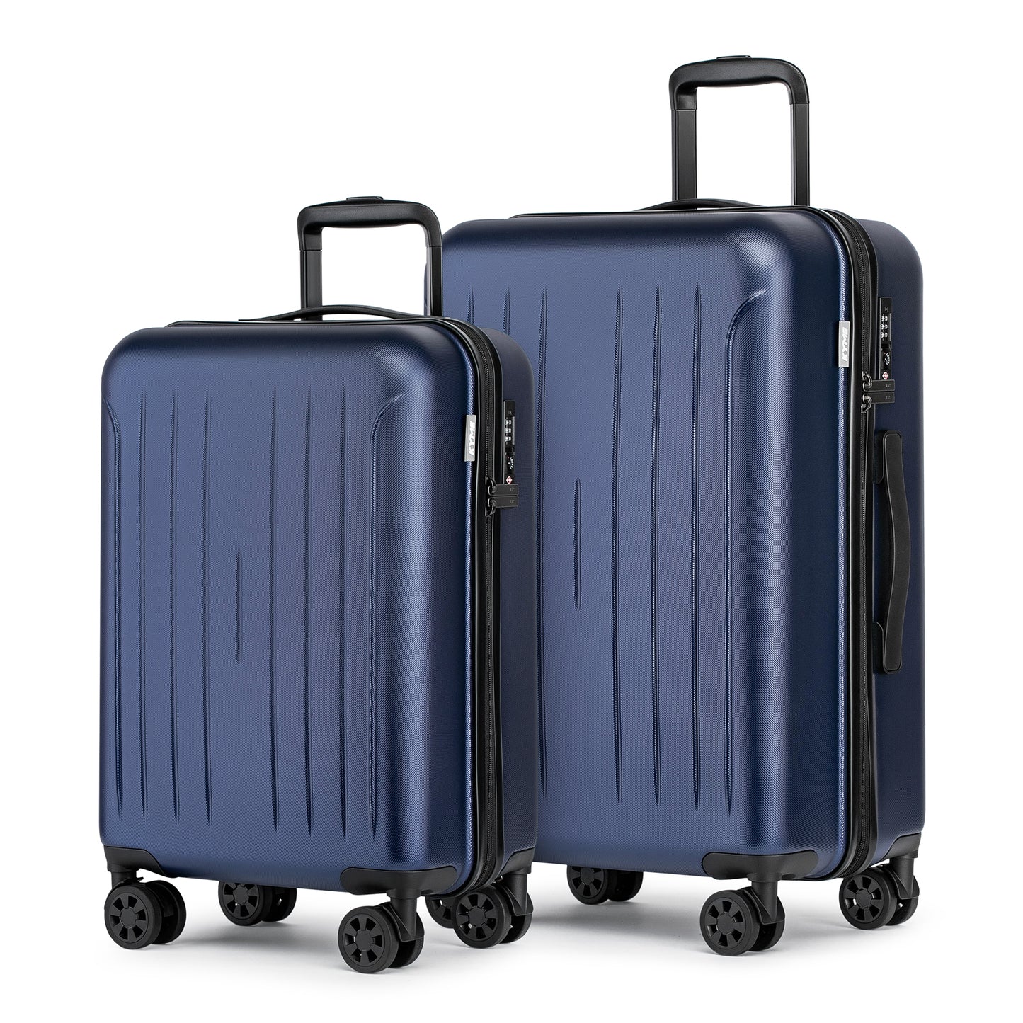 WEPLUS Luggage Sets, Suitcase With Double Spinner Wheels, TSA Lock Hard Shell 2 Piece Set, PC+ABS Suitcases