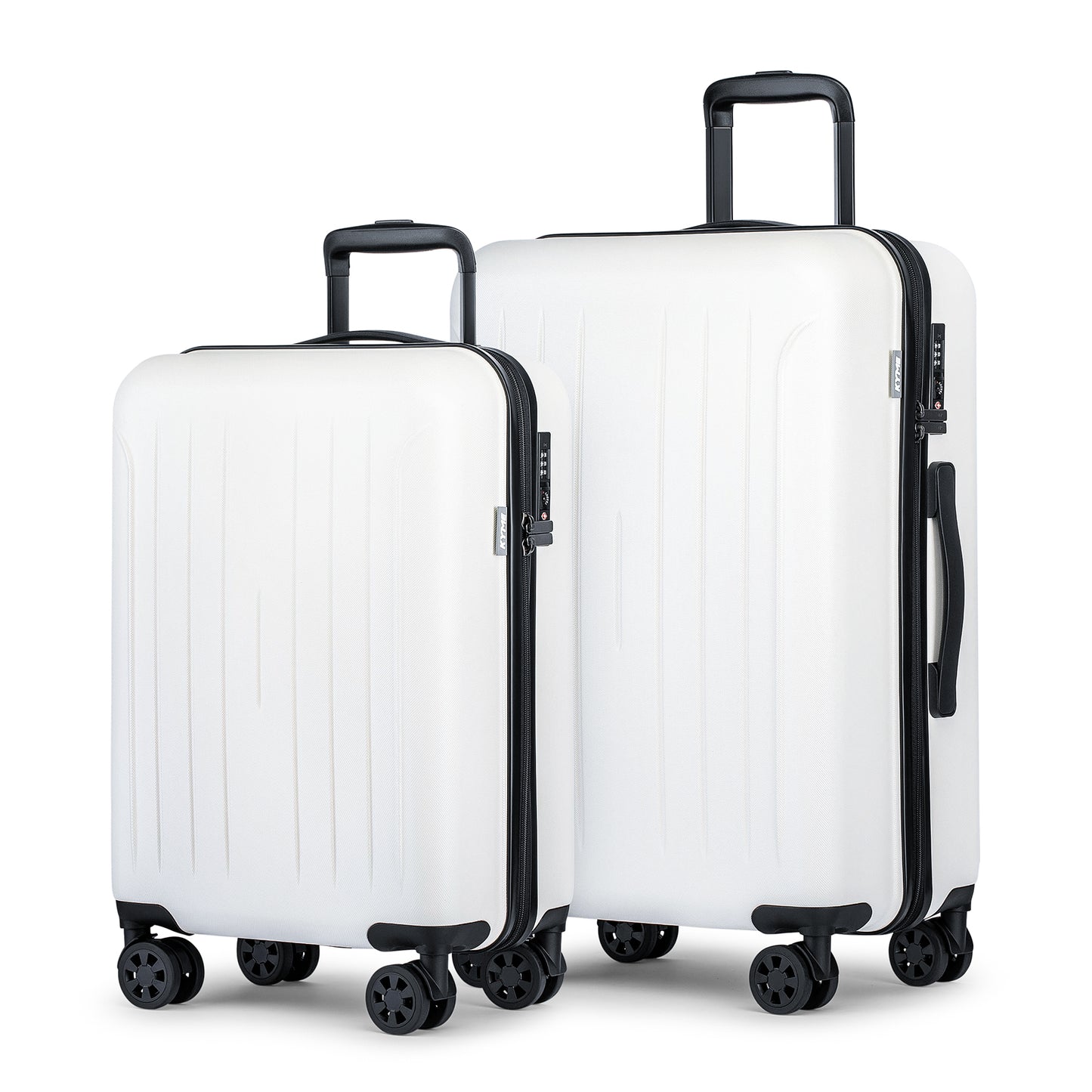 WEPLUS Luggage Sets, Suitcase With Double Spinner Wheels, TSA Lock Hard Shell 2 Piece Set, PC+ABS Suitcases